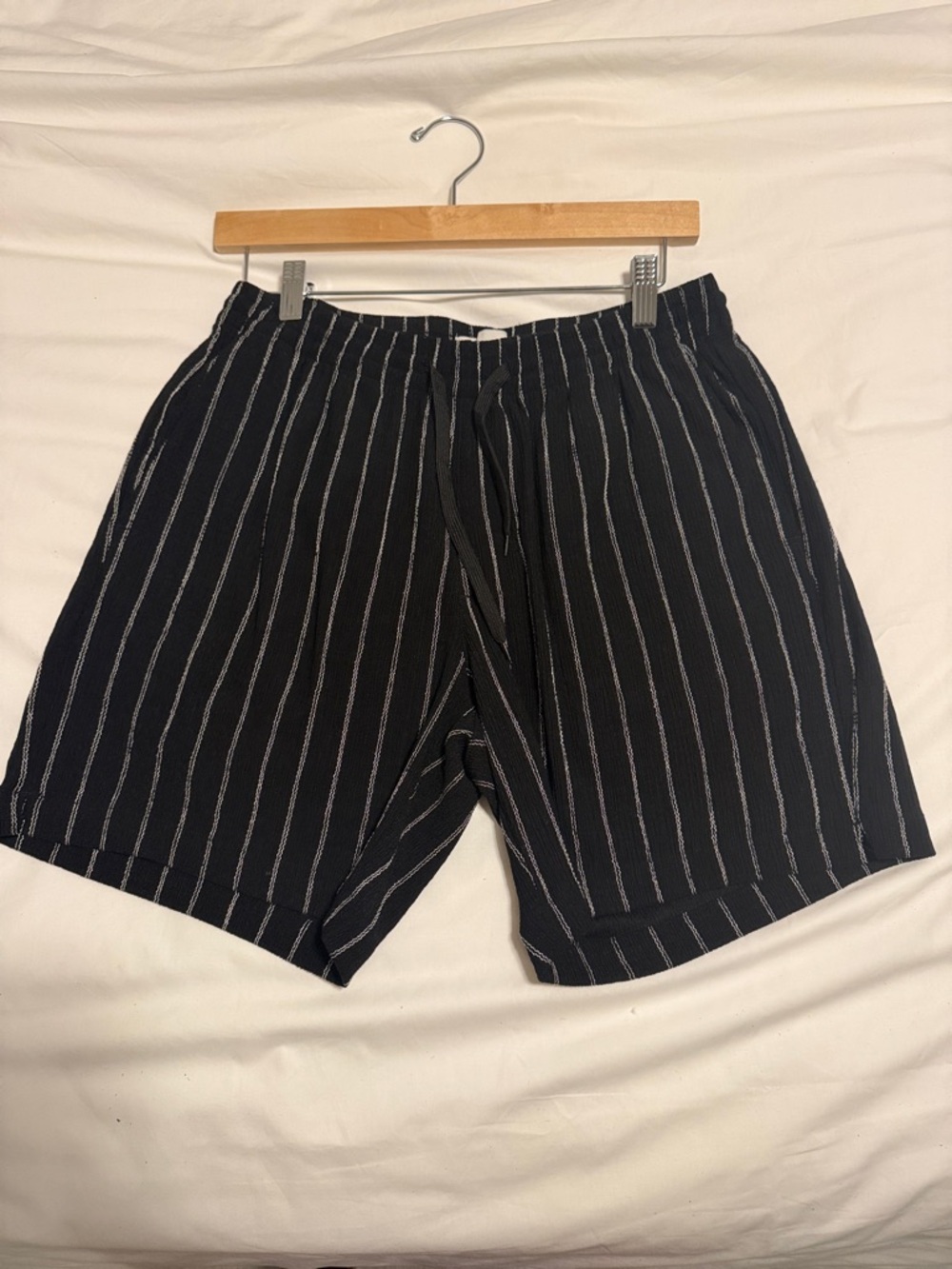 PacSun Black Pinstripe Drawstring Athletic Shorts